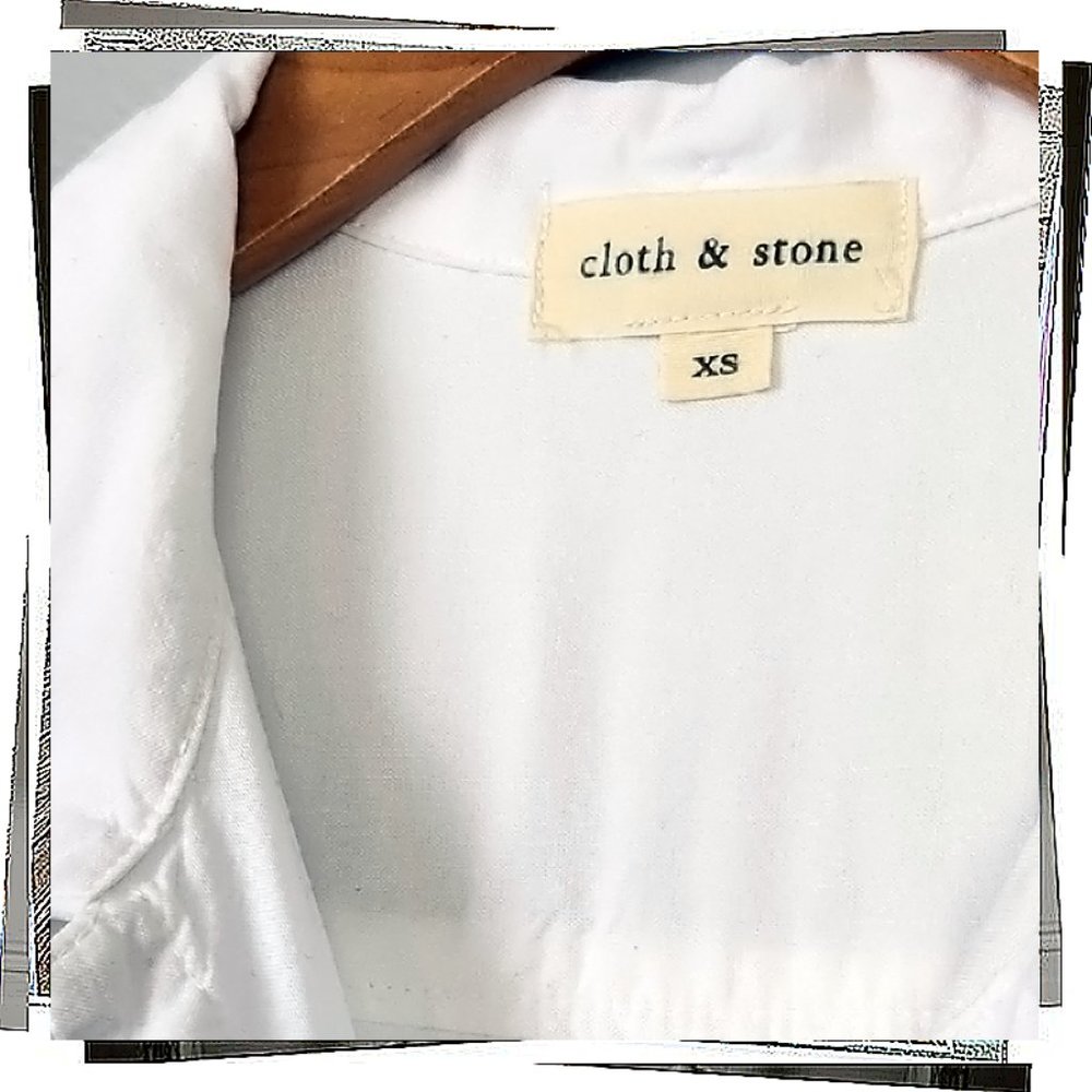 Classic White Button Down Tunic Length Top (Xs) B… - image 4